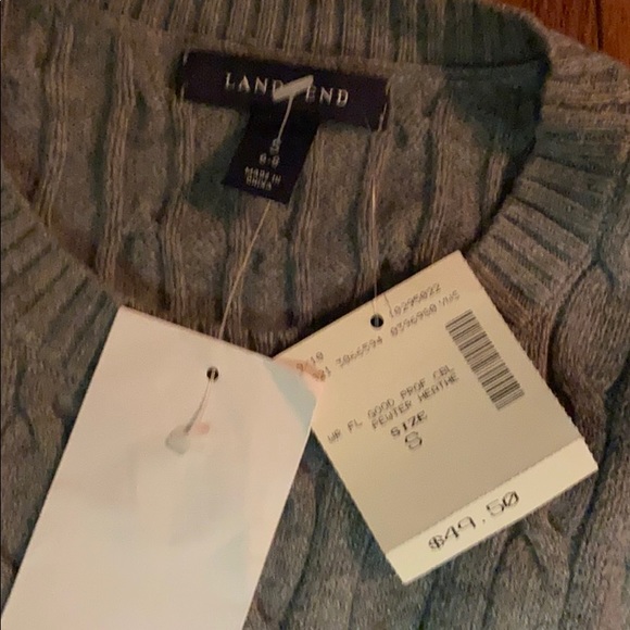 NWT LANDS END CABLE KNIT SWEATER - Picture 6 of 8